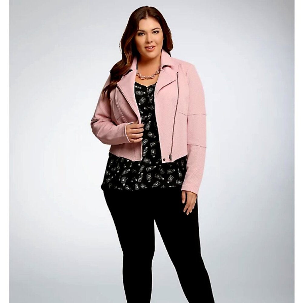 Torrid size 2 textured scuba moto jacket